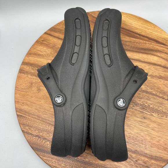 Crocs at Work Bistro Non Slip Resistant Clogs Black Sandals Mens Size 11 - Picture 6 of 7
